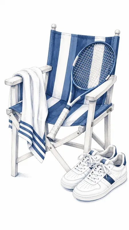 Hamptons Holiday Blue Naive Art Clipart