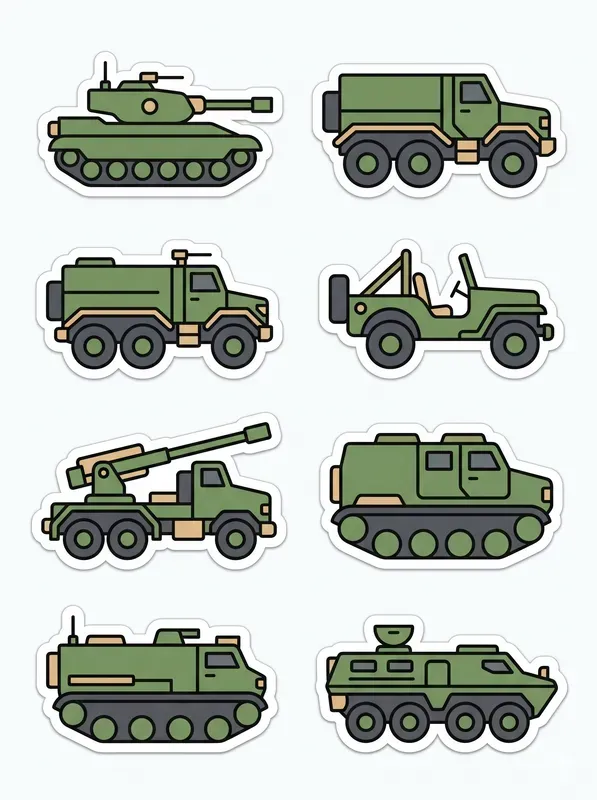 Military Vehicles Sticker Packs