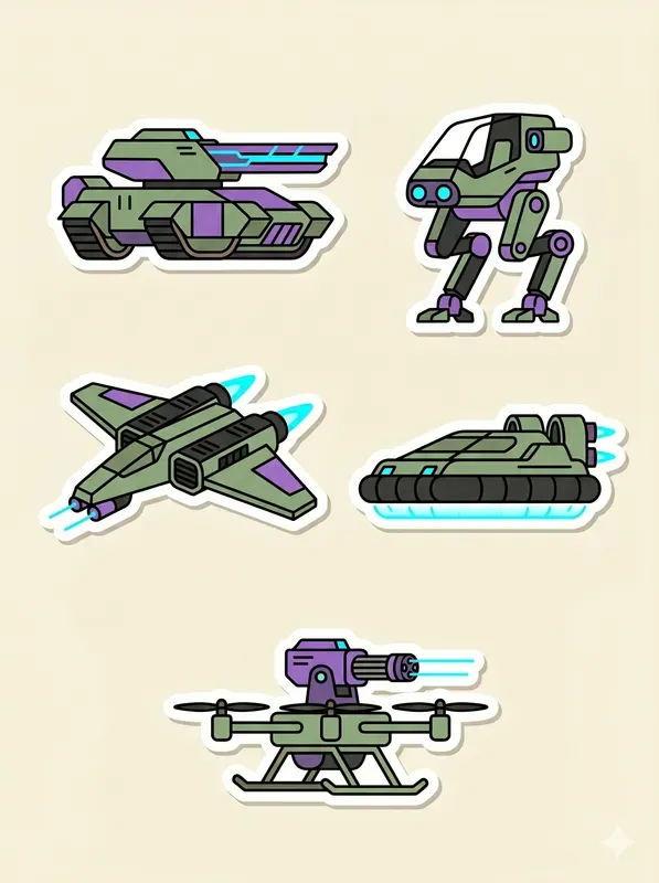 Military Vehicles Sticker Packs