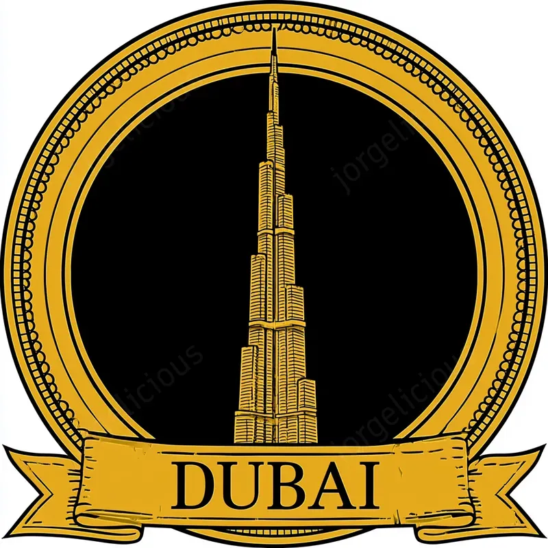 Luxury Gold Landmark Badge Emblems