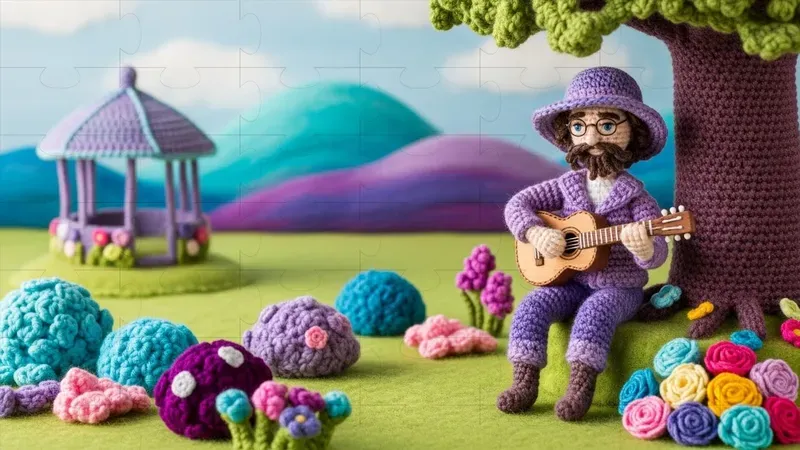 Crocheted Yarn Landscapes
