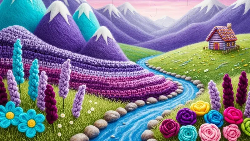 Crocheted Yarn Landscapes