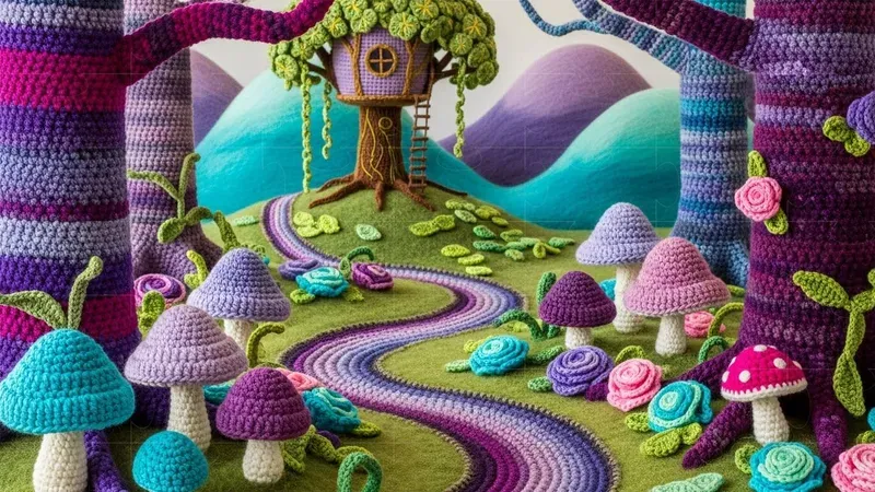 Crocheted Yarn Landscapes