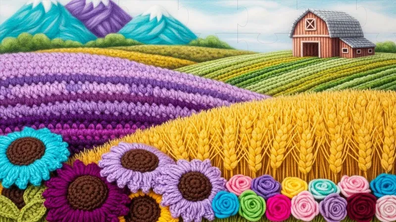 Crocheted Yarn Landscapes