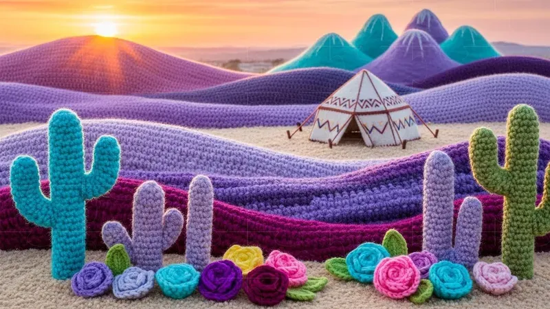 Crocheted Yarn Landscapes