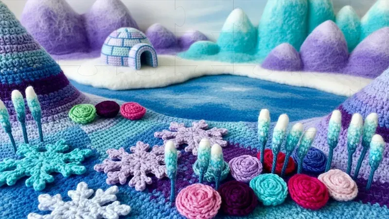 Crocheted Yarn Landscapes
