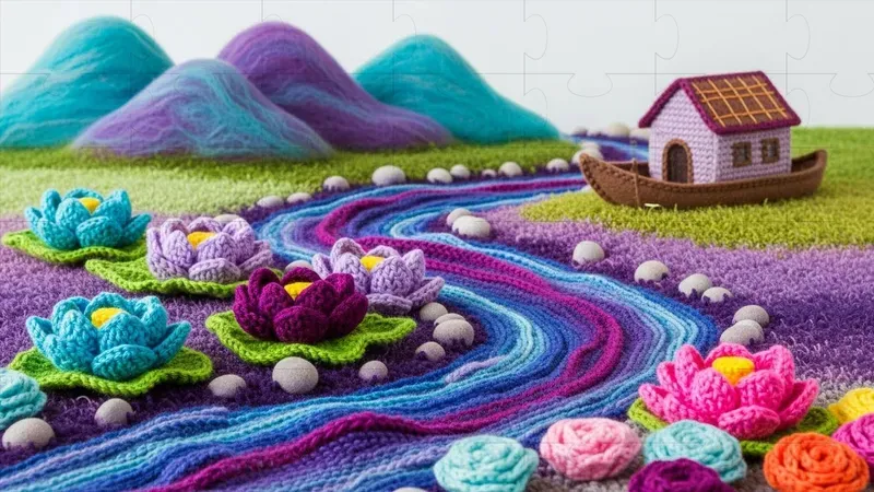 Crocheted Yarn Landscapes