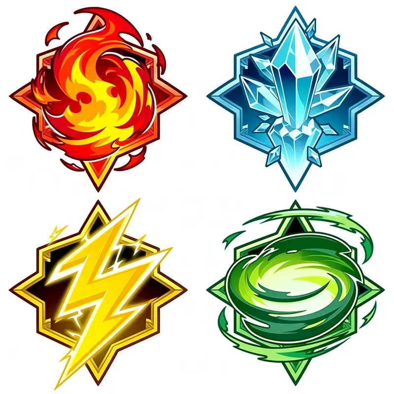 Geometric 2x2 Game Ui Skill Icon Packs