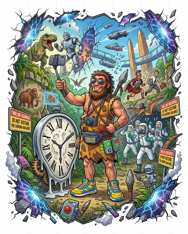 Caveman Time Disaster Tshirt Art