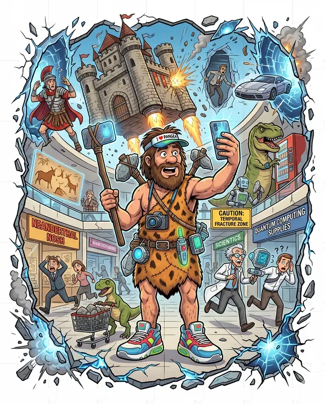 Caveman Time Disaster Tshirt Art