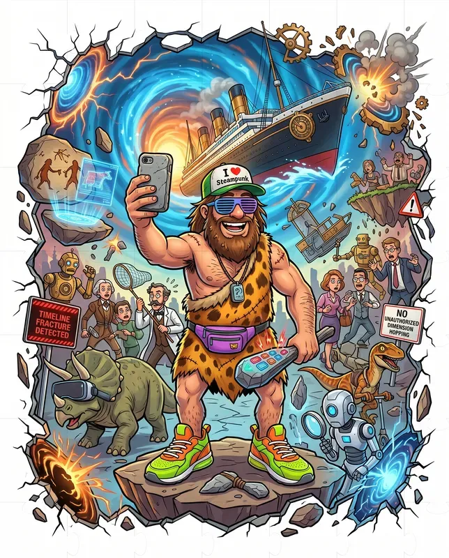 Caveman Time Disaster Tshirt Art