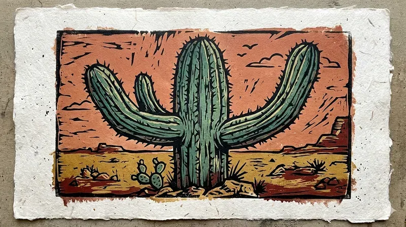 Bold Linocut Botanical Prints