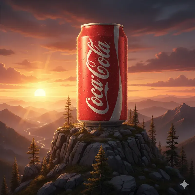 Colossal Drink Can Mountain Scene Views