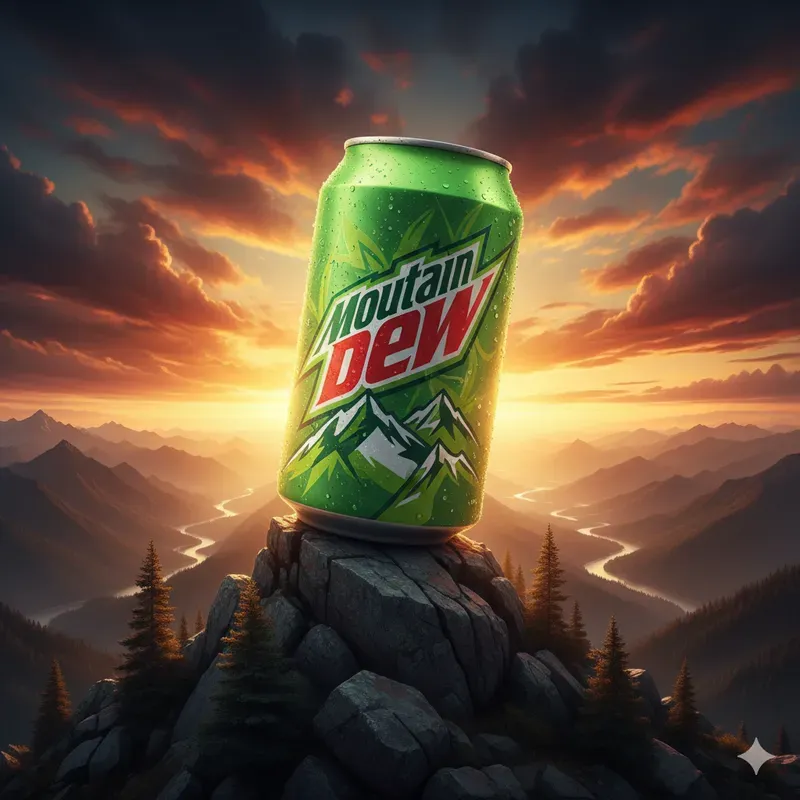 Colossal Drink Can Mountain Scene Views