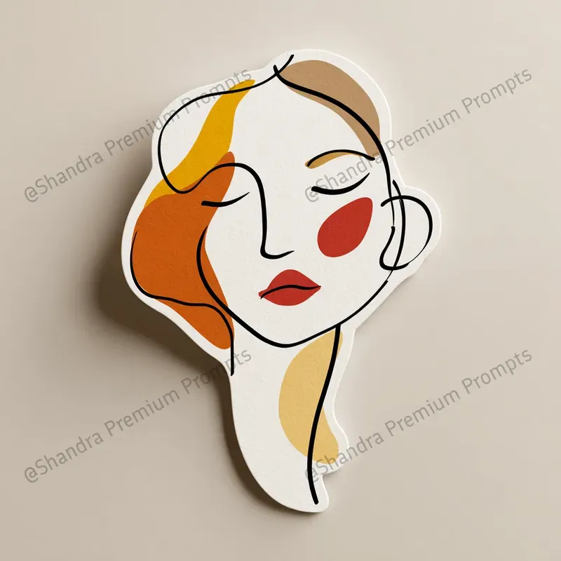 Minimalist Line Art Faces Stickers