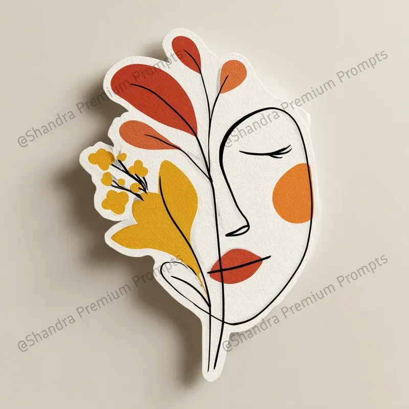 Minimalist Line Art Faces Stickers