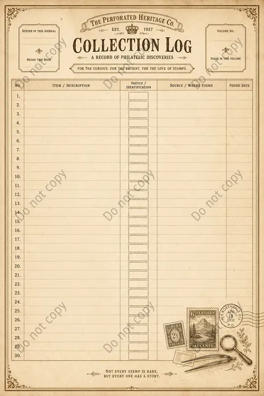 Collection Log Junk Journal Pages