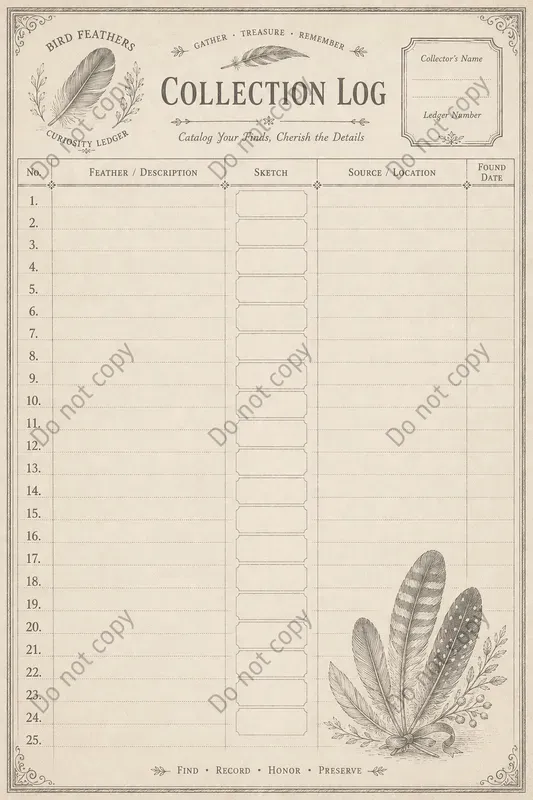 Collection Log Junk Journal Pages