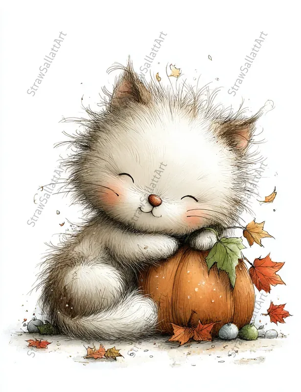 Cute Autumn Characters Etsy Cliparts
