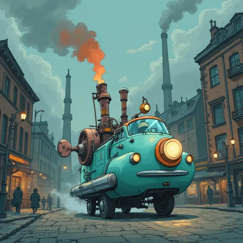 Cartoonish Dieselpunk Vehicles