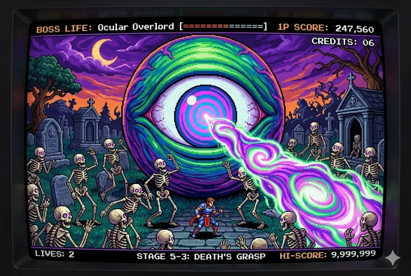 Custom 90s Arcade Boss Pixel Monsters