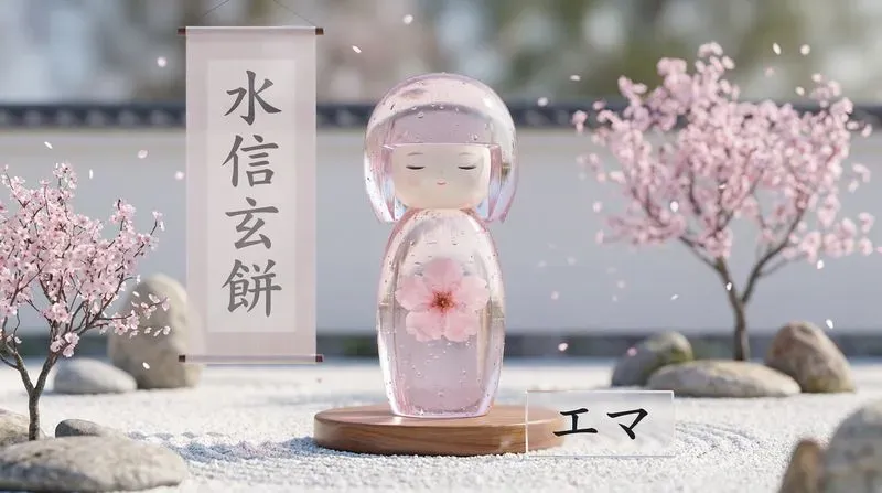 Mizu Shingen Mochi Crystal Kokeshis
