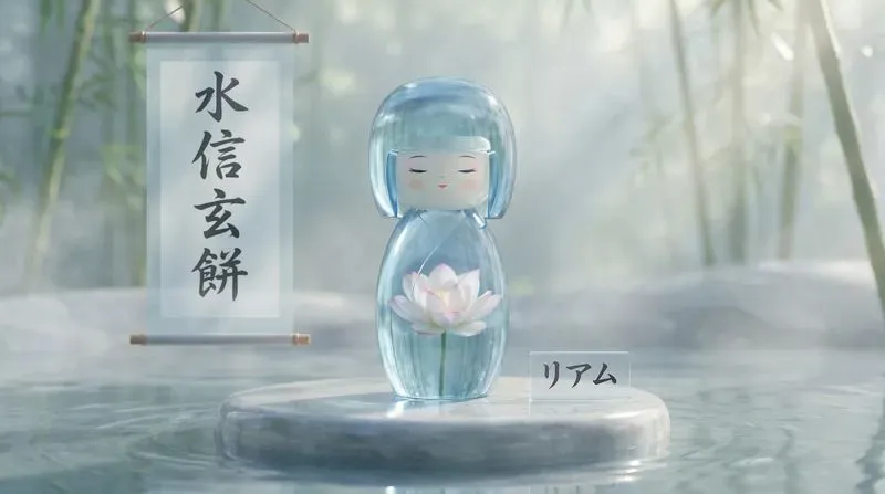Mizu Shingen Mochi Crystal Kokeshis