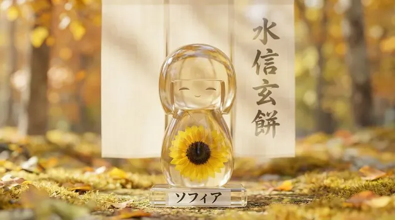 Mizu Shingen Mochi Crystal Kokeshis
