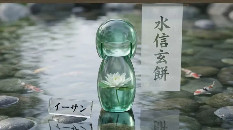 Mizu Shingen Mochi Crystal Kokeshis