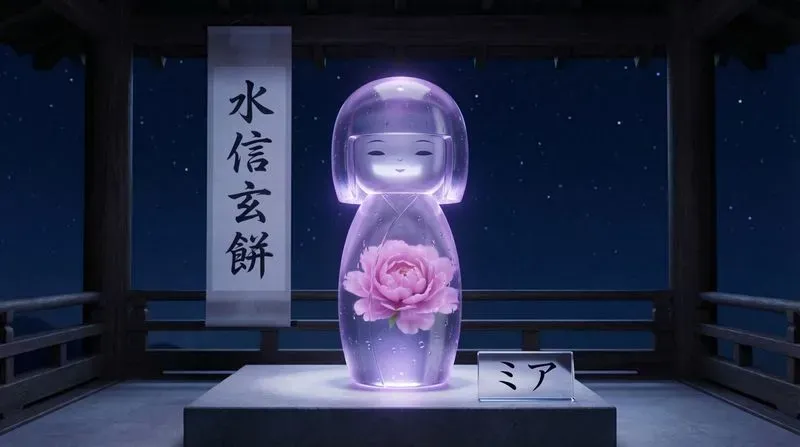 Mizu Shingen Mochi Crystal Kokeshis