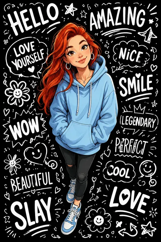 Bold Girl Power Doodle Portraits