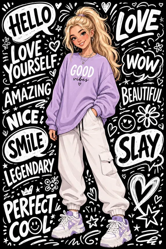 Bold Girl Power Doodle Portraits