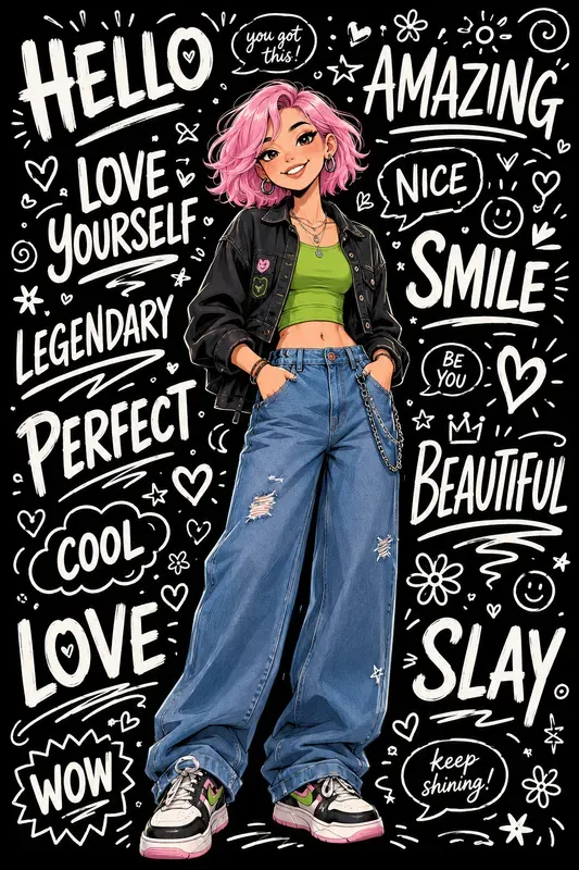 Bold Girl Power Doodle Portraits