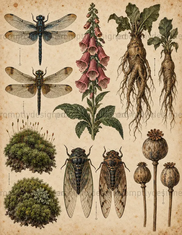 Dark Academia Specimen Sheets