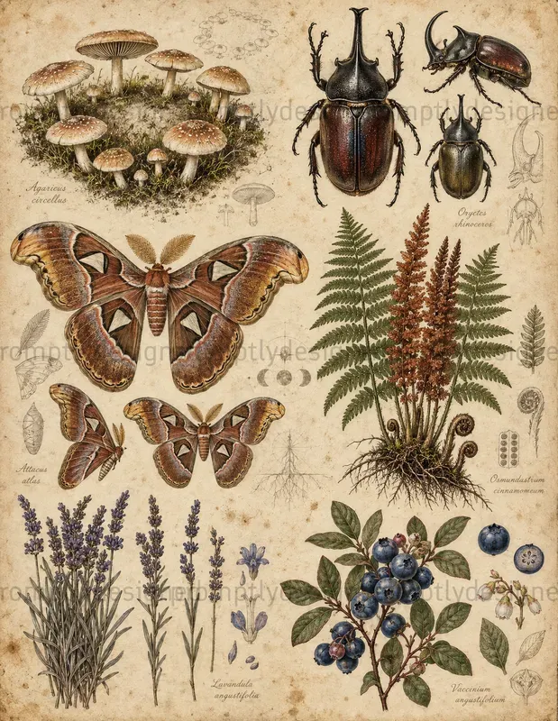 Dark Academia Specimen Sheets