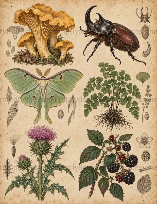 Dark Academia Specimen Sheets