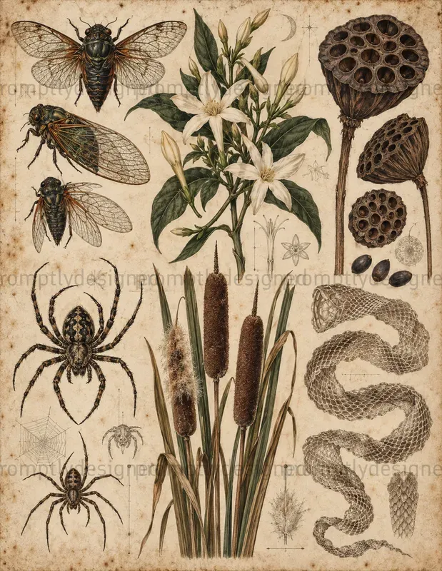 Dark Academia Specimen Sheets