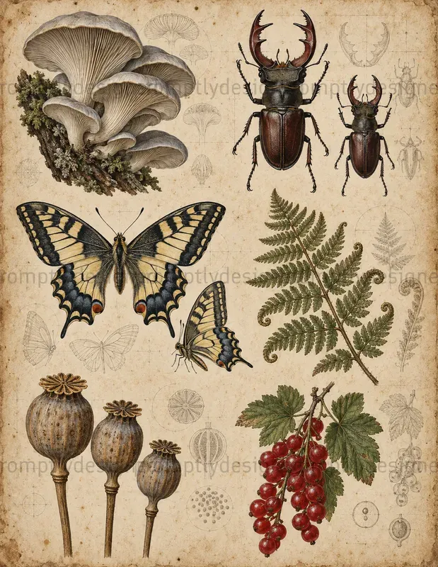 Dark Academia Specimen Sheets
