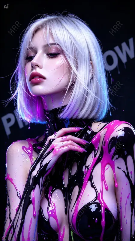 Neon Paint Drip Girls