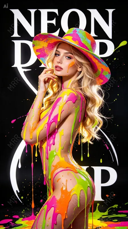 Neon Paint Drip Girls
