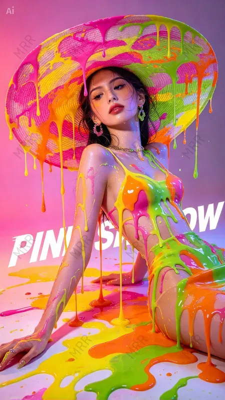 Neon Paint Drip Girls