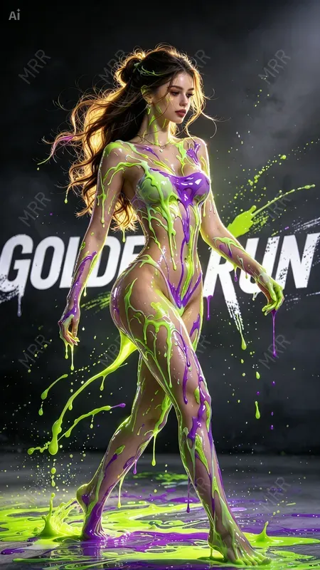 Neon Paint Drip Girls
