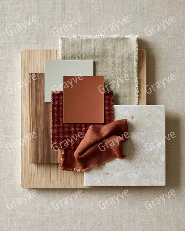 Interior Material Palette Flat Lays