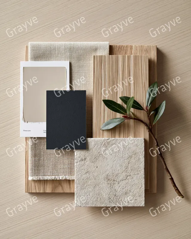 Interior Material Palette Flat Lays