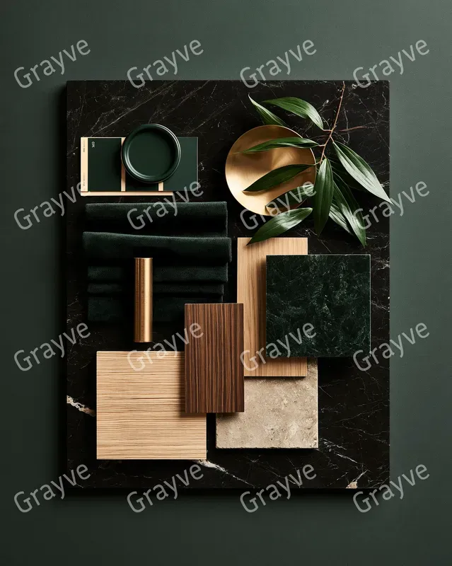 Interior Material Palette Flat Lays