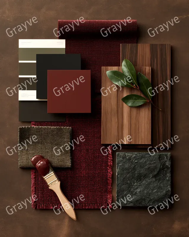 Interior Material Palette Flat Lays