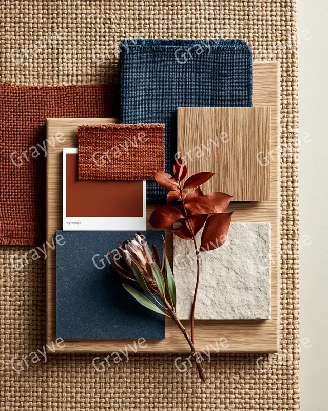 Interior Material Palette Flat Lays