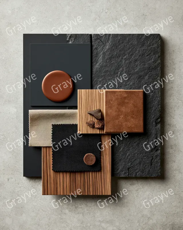 Interior Material Palette Flat Lays