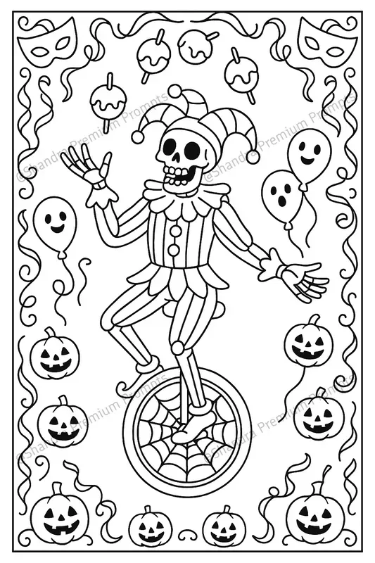 Carnival Halloween Coloring Book Pages