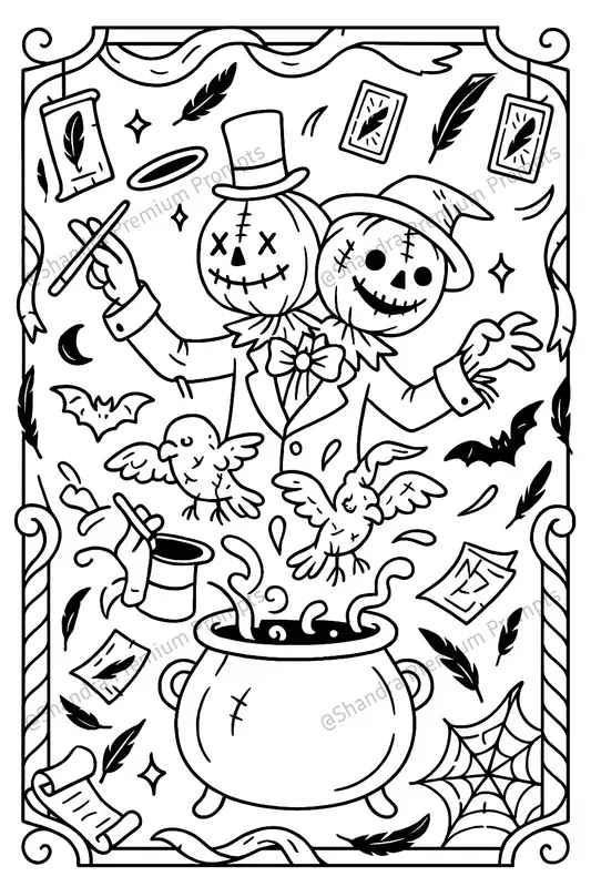 Carnival Halloween Coloring Book Pages